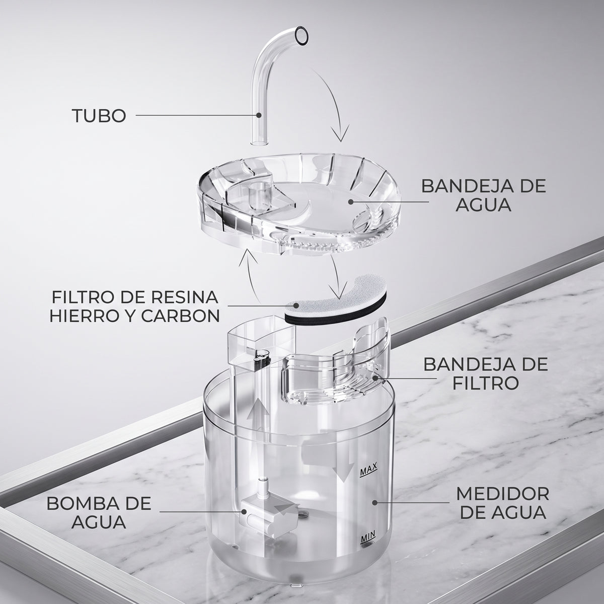 Fuente de mascotas + cepillo vapor